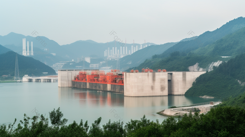 夏天梅雨季大坝泄洪水流实拍摄影图,高清,摄影图,摄影图片,图片大全,摄影图免费下载